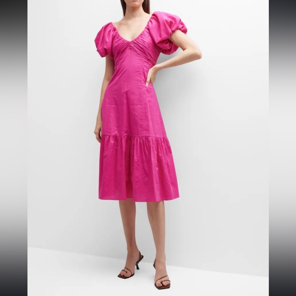 FRAME
NWT Puff Sleeve Cotton Midi Dress